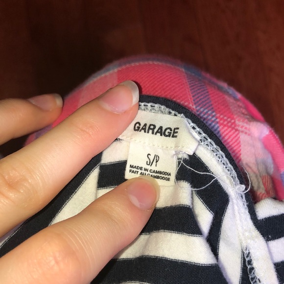 Striped lace up rank top from garage - Picture 4 of 4